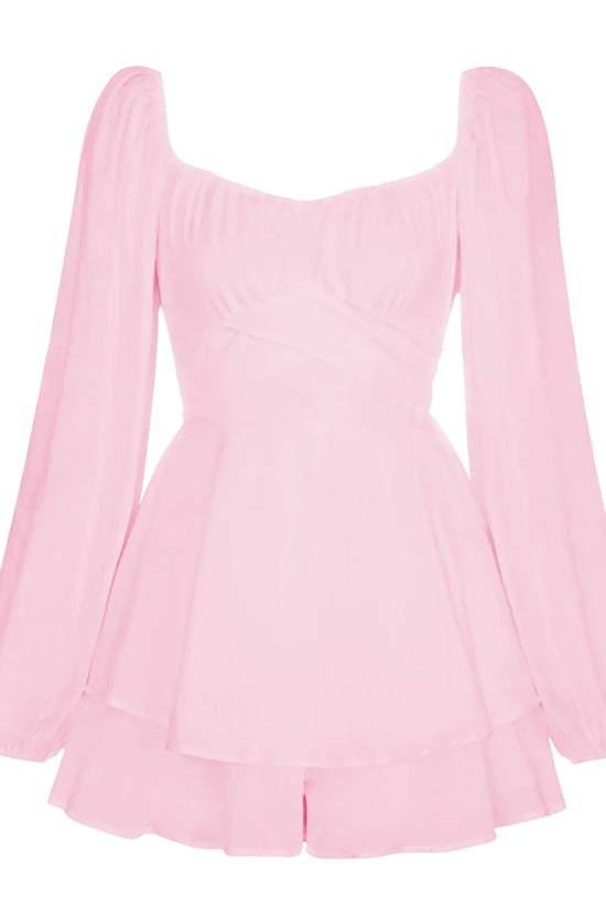 Women Jumpsuit Short Puff Sleeve Fashion Ruffle Shorts - DanaFashionstore