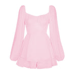 Women Jumpsuit Short Puff Sleeve Fashion Ruffle Shorts - DanaFashionstore