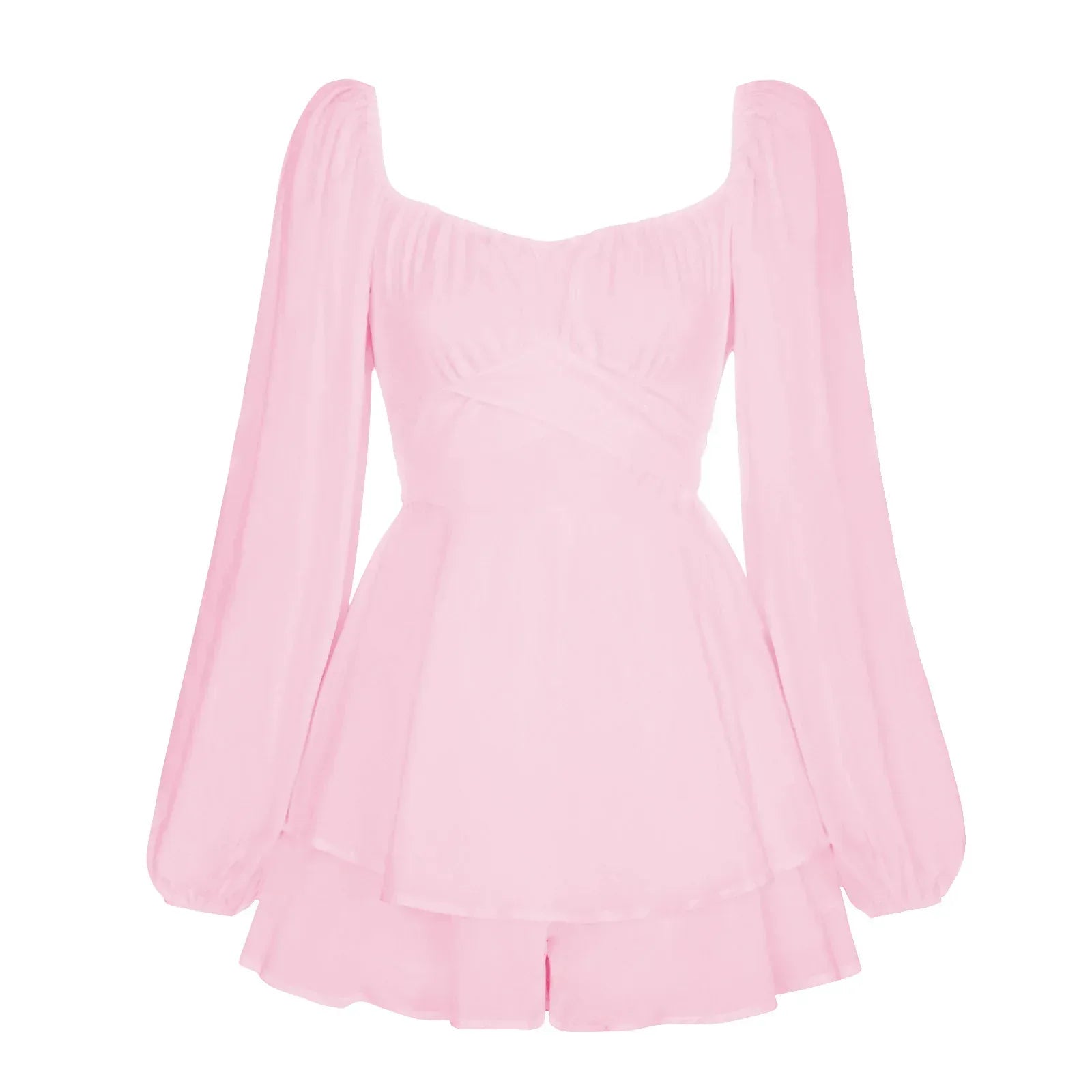 Women Jumpsuit Short Puff Sleeve Fashion Ruffle Shorts - DanaFashionstore