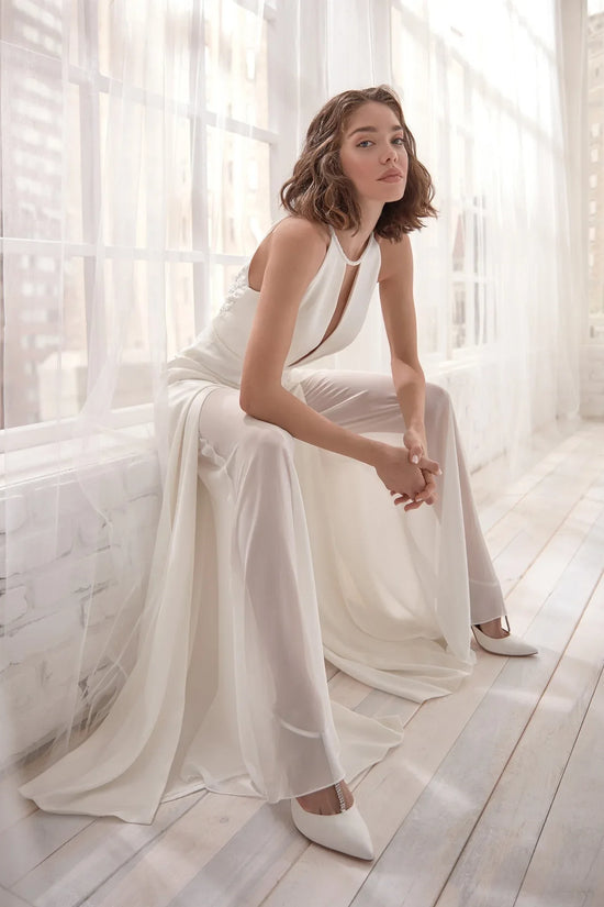 Deep V Halter Jumpsuit Casual Trousers - DanaFashionstore