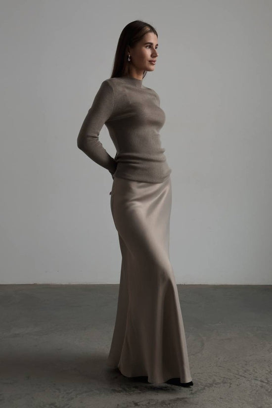 Fishtail Skirt Satin Satin Long