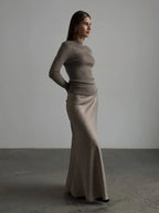 Fishtail Skirt Satin Satin Long - DanaFashionstore