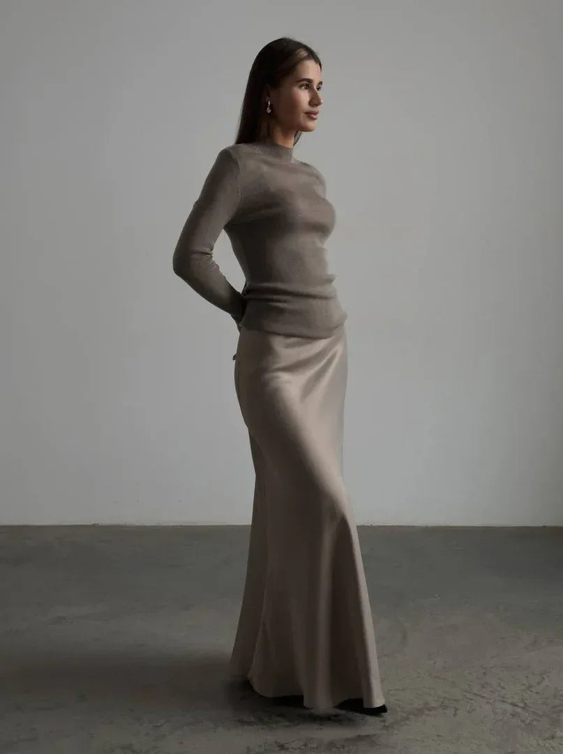 Fishtail Skirt Satin Satin Long - DanaFashionstore