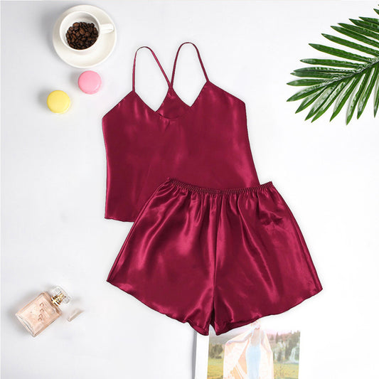 Home Sexy Female Nightgown Two-piece Thin Pajamas Can Be Worn At Home - Dana Fashion