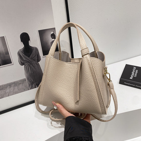 Korean Style Ins New Hong Kong Style Personalized Simple One-shoulder Underarm Bucket Bag Vegetable Basket Retro Crossbody Bag - Dana Fashion