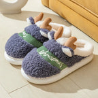 Christmas Shoes Winter Home Slippers Elk Soft Cozy Bedroom Slipper Slip On House Shoes - DanaFashionstore