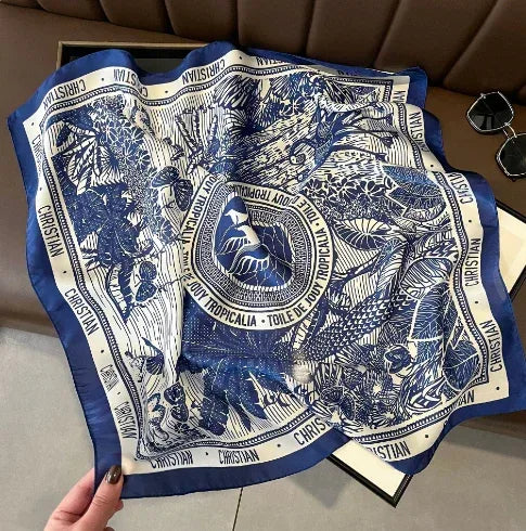 Fashionable Stylish Silk Scarf Artificial Silk Square All-matching - DanaFashionstore