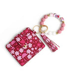 Love Polyurethane Card Holder Silica Gel Key Chain European And American Printed Silicone Beads Bracelet Women's Wallet - DanaFashionstore