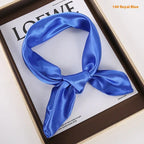 Solid Color Square Scarf Artificial Silk Small Square Towel - DanaFashionstore