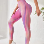 New Tie Dye Aurora Print Sports Pants Seamless High Waisted Fitness Yoga Pants For Women Gym Running Sweatpants Trousers - DanaFashionstore