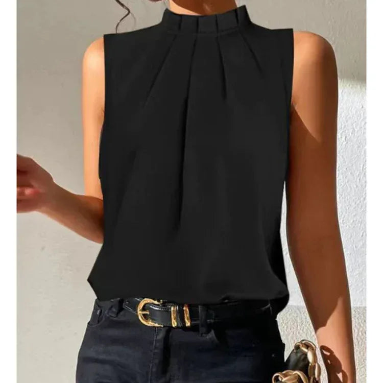 Summer Simple Black Casual Sleeveless Slim Vest - DanaFashionstore