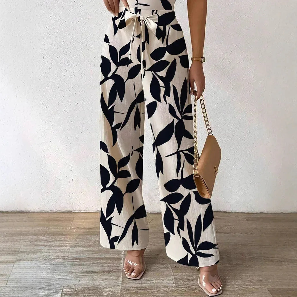 Floral Print Elastic Waist Jumpsuit 2026 - Belt Casual Jumpsuit - DanaFashionstore