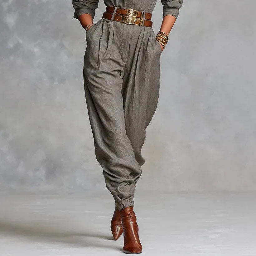 Long-Sleeved Lapel Jumpsuit Women 2026 - Professional Casual Jumpsuit - DanaFashionstore