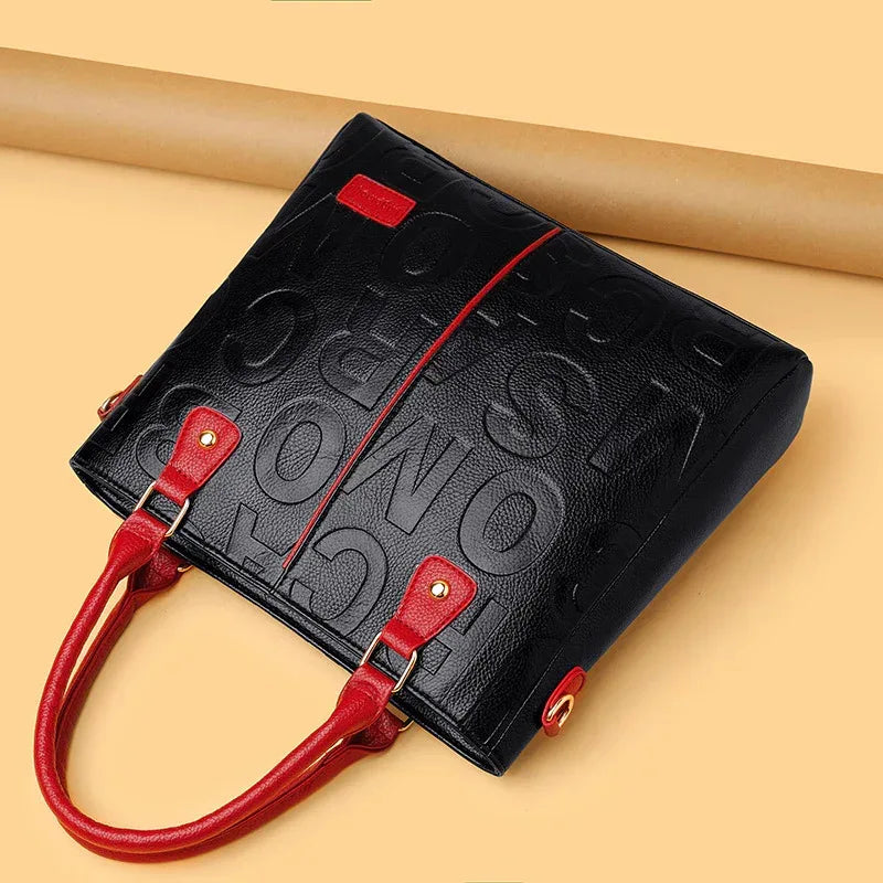 Women's Large Capacity Leather Printing Shoulder Bag - DanaFashionstore