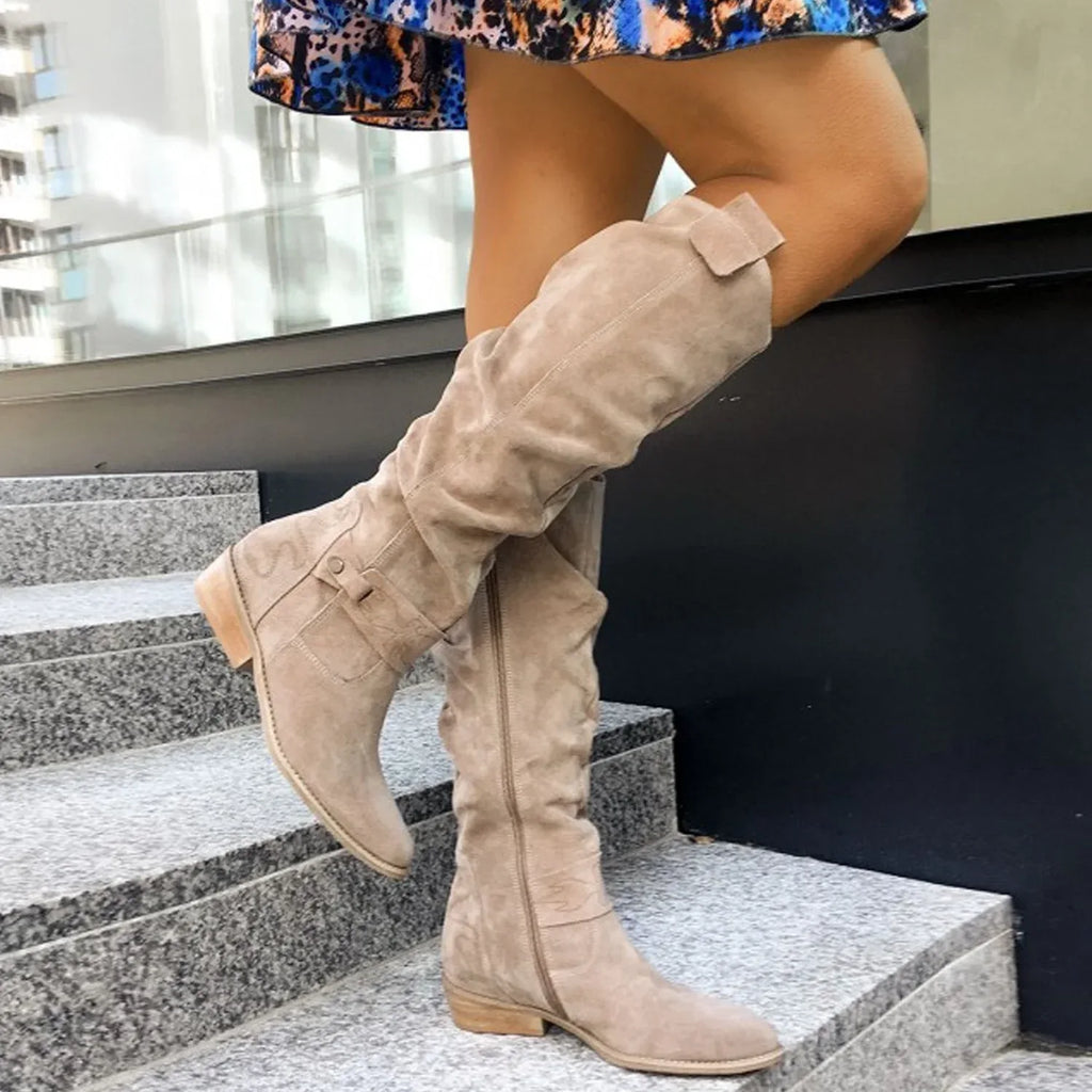 Low Heel Side Zipper High Top Women Boots - DanaFashionstore