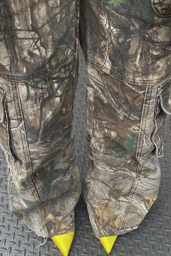 Casual Camouflage Cargo Pants Loose Overalls Summer Low Waist Straight Trousers With Pockets