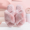 Cross-strap Furry Slippers Warm House Shoes For Women Winter Casual Flip Flops Fluffy Shoes Slides Soft Plush Home Indoor Slippers - DanaFashionstore