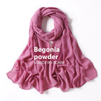 Pure Color Pearl Chiffon Scarf Headcloth Veil Chiffon Scarf - DanaFashionstore