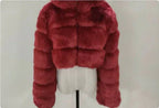 Women's Fur Coat Fox Fur Stitching Short Lapel Long Sleeve Coat - DanaFashionstore