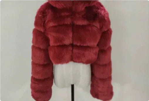 Women's Fur Coat Fox Fur Stitching Short Lapel Long Sleeve Coat - DanaFashionstore