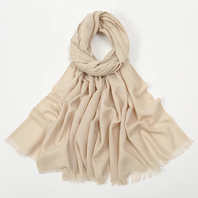 Flat Slub Cotton Solid Color Scarf Breathable Monochrome - DanaFashionstore