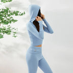Hoodie Suit Women Leisure Sexy Zip Long Sleeve Sweater And High Waist Long Pants Set - DanaFashionstore