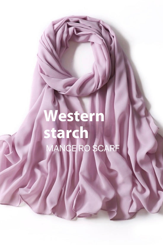 Pure Color Pearl Chiffon Scarf Headcloth Veil Chiffon Scarf
