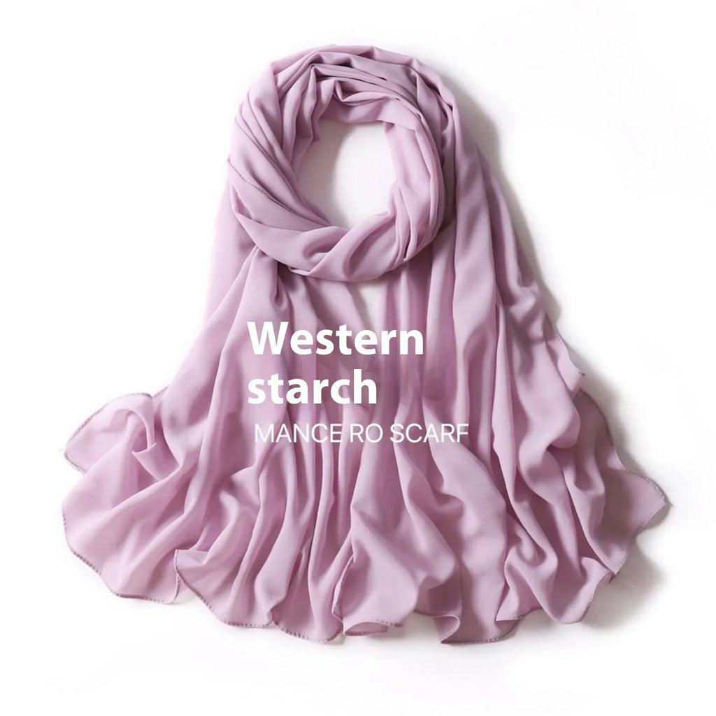 Pure Color Pearl Chiffon Scarf Headcloth Veil Chiffon Scarf - DanaFashionstore