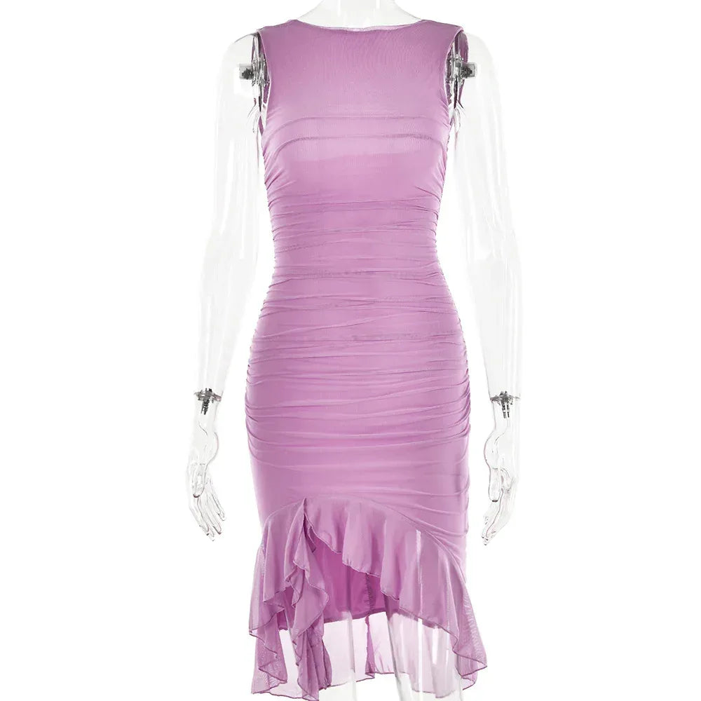 Summer Slim Skinny Sleeveless Dress For Women Fashion Party Club Dresses - DanaFashionstore