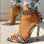 New Leopard Print Women's High-heeled Sandals - DanaFashionstore