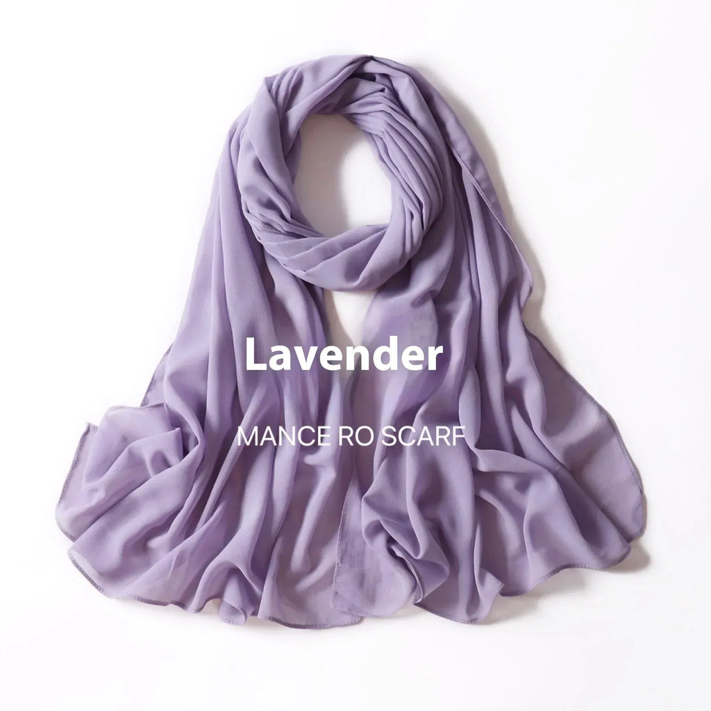Pure Color Pearl Chiffon Scarf Headcloth Veil Chiffon Scarf - DanaFashionstore