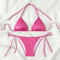 Pure Color Tied Beach Sexy Bikini Hot Spring Split Swimsuit Female Bikini - DanaFashionstore
