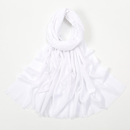 Flat Slub Cotton Solid Color Scarf Breathable Monochrome
