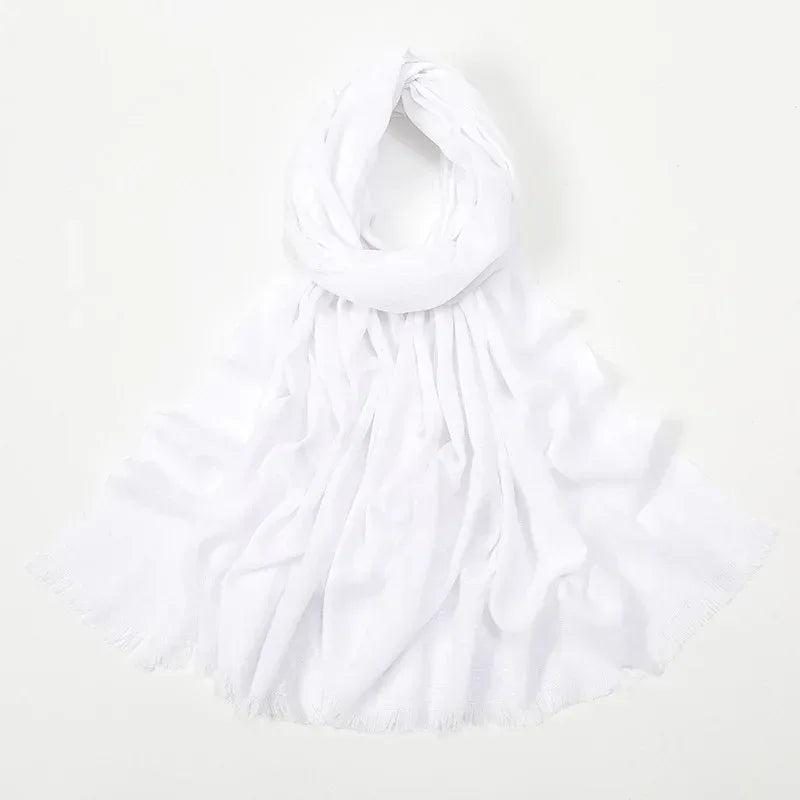 Flat Slub Cotton Solid Color Scarf Breathable Monochrome - DanaFashionstore