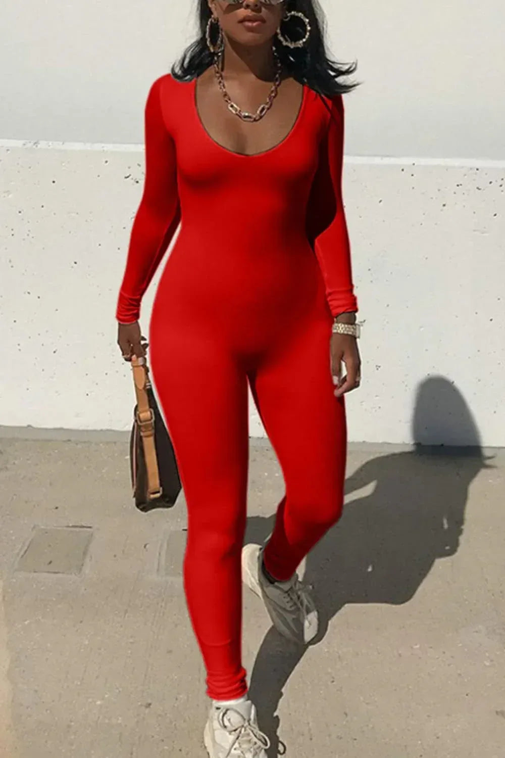 Long Sleeve Sports Fitness Jumpsuit 2026 - High Waist Solid Color - DanaFashionstore