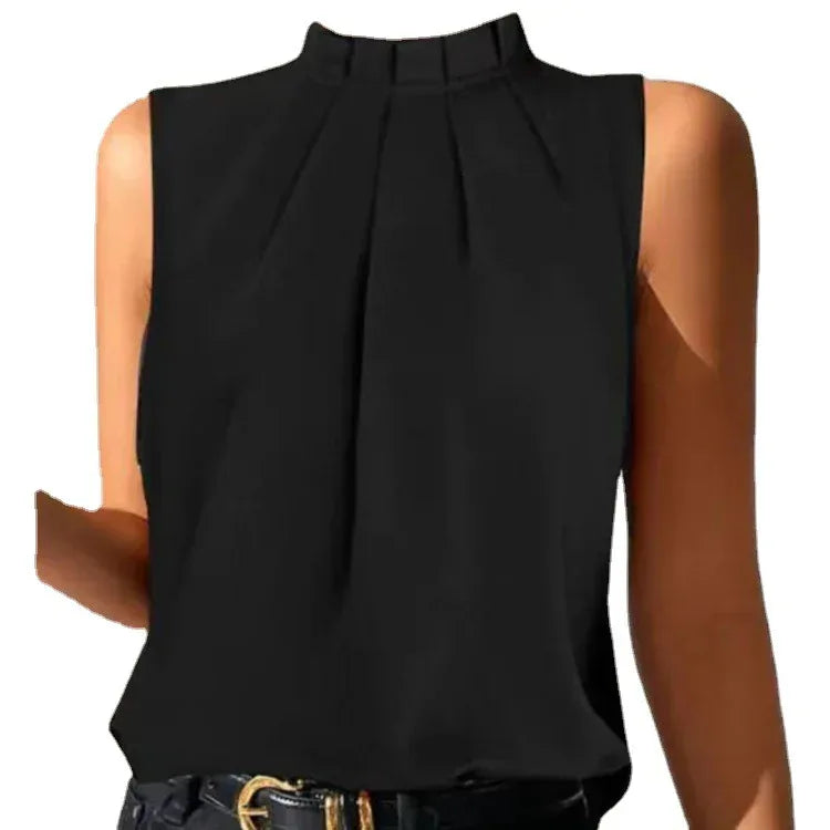 Summer Simple Black Casual Sleeveless Slim Vest - DanaFashionstore