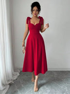 Lace-up Waist-cinching Maxi Dress - DanaFashionstore