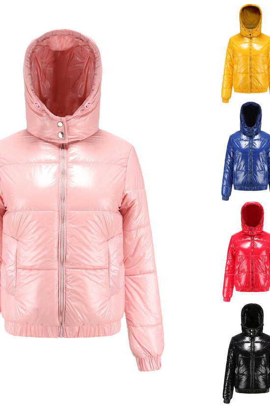 New Fall Winter Hooded Film Splash Proof Jacket Long-sleeved Cotton-padded Coat