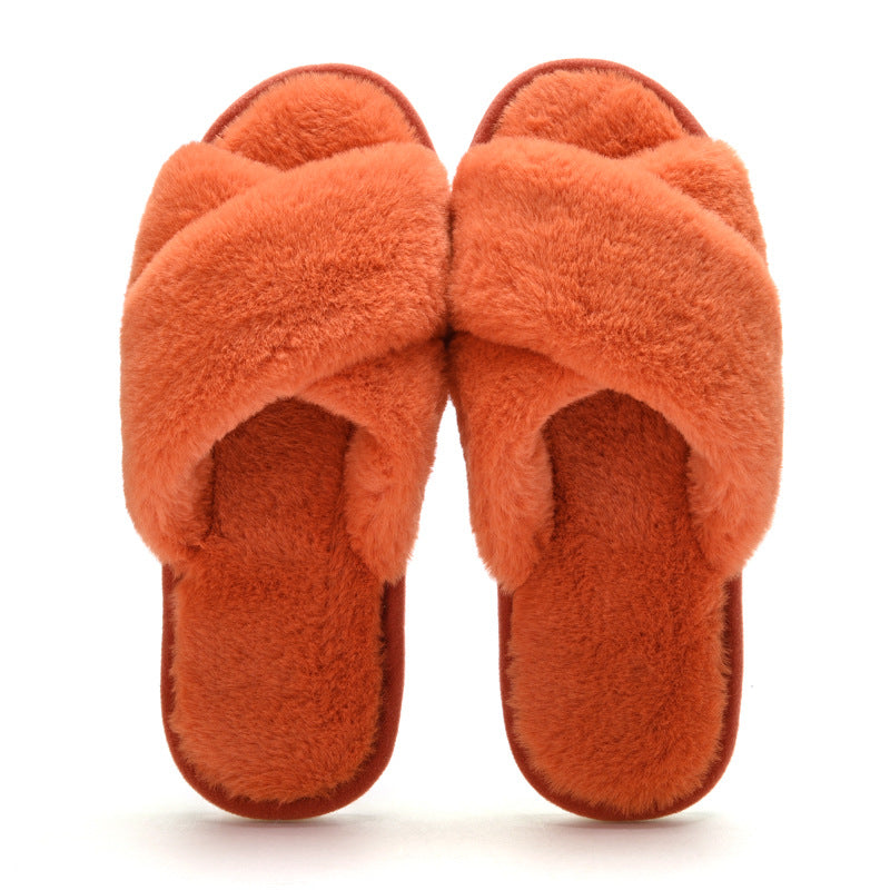 Lovely Simple Home Warm Flat Cotton Slippers