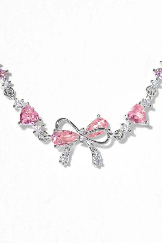 Sweet Bow Heart Rhinestone Bracelet Y2K Ins Fashion Chain Bracelet Valentine's Day