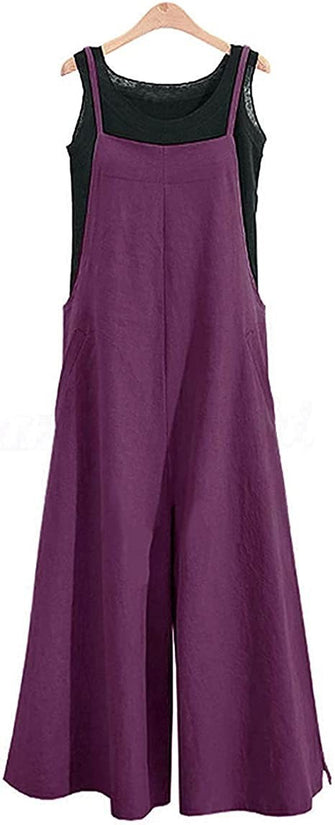 Loose One-Piece Wide-Leg Pants Casual Jumpsuit
