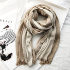 Women's Striped Cotton And Linen Scarf Shawl - DanaFashionstore