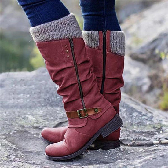Women's side zipper boots