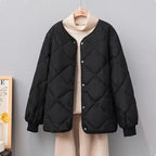 Rhombus Down Jacket Women's Short Coat - DanaFashionstore