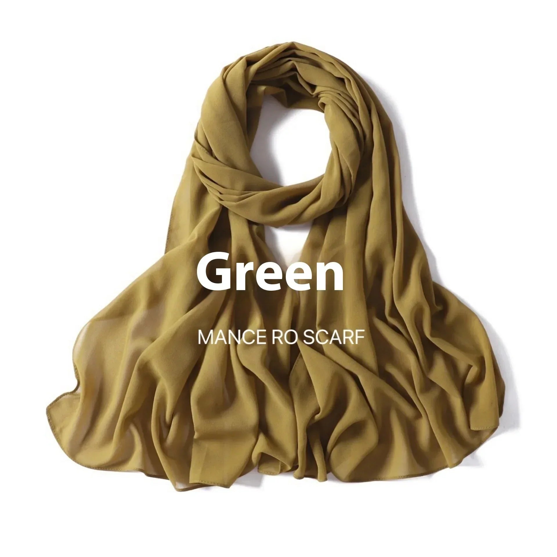 Pure Color Pearl Chiffon Scarf Headcloth Veil Chiffon Scarf - DanaFashionstore