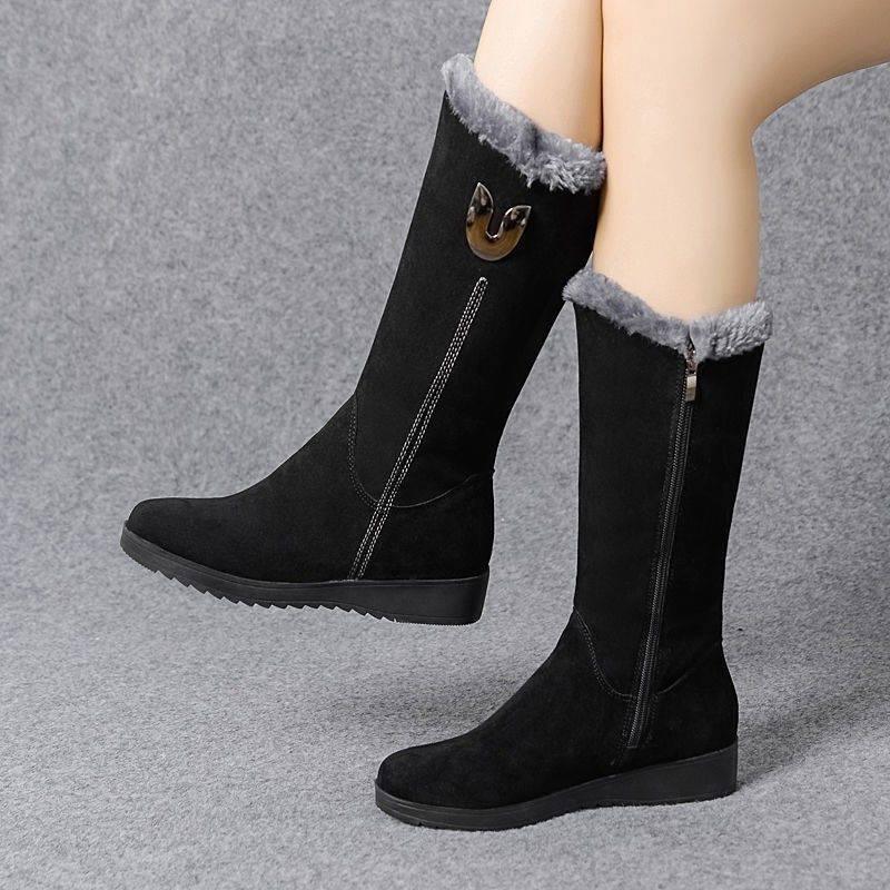 New Style Large Cotton Mid-tube Boots Women's Warm And Non-slip - DanaFashionstore