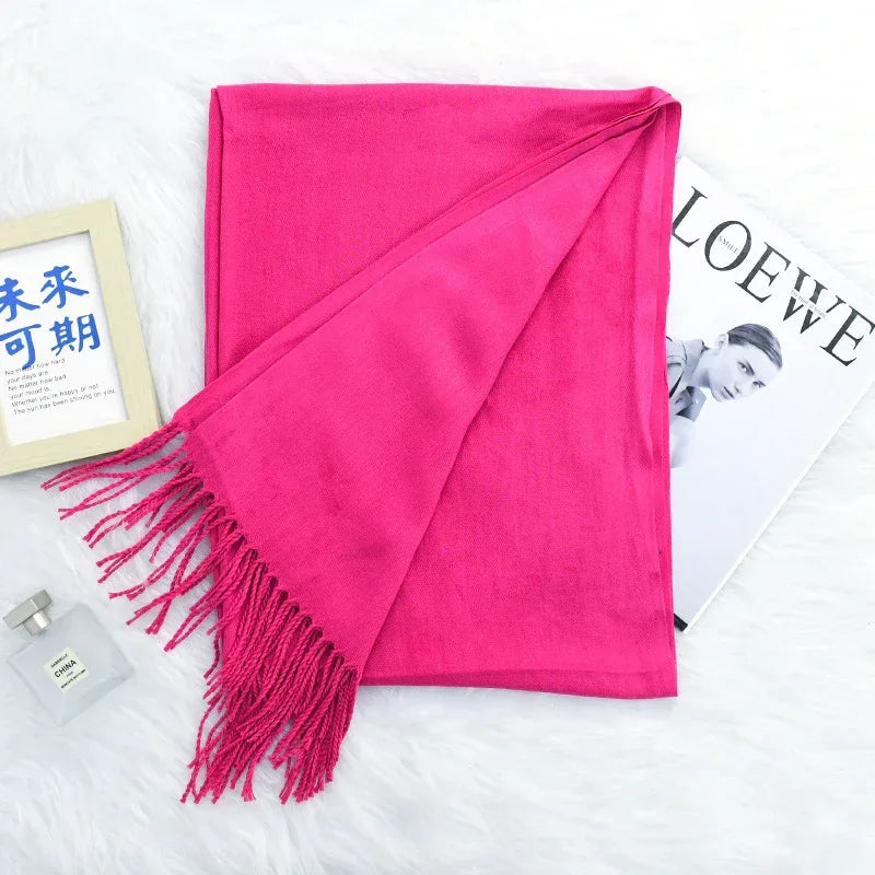 Annual Meeting Warm Cashmere Tassel Scarf - DanaFashionstore