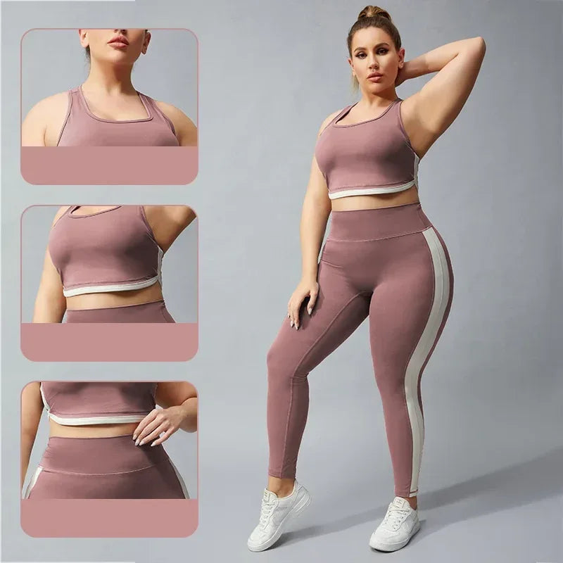 Running Yoga Racerback Type Nude Contrast Fitness Pants For Women - DanaFashionstore