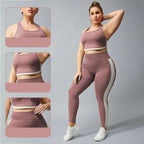 Running Yoga Racerback Type Nude Contrast Fitness Pants For Women - DanaFashionstore