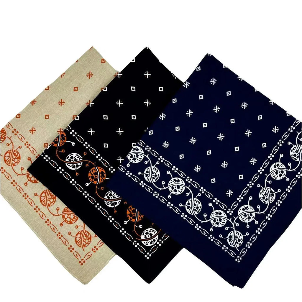 Cotton Vintage Printed Square Scarf Riding Pocket - DanaFashionstore